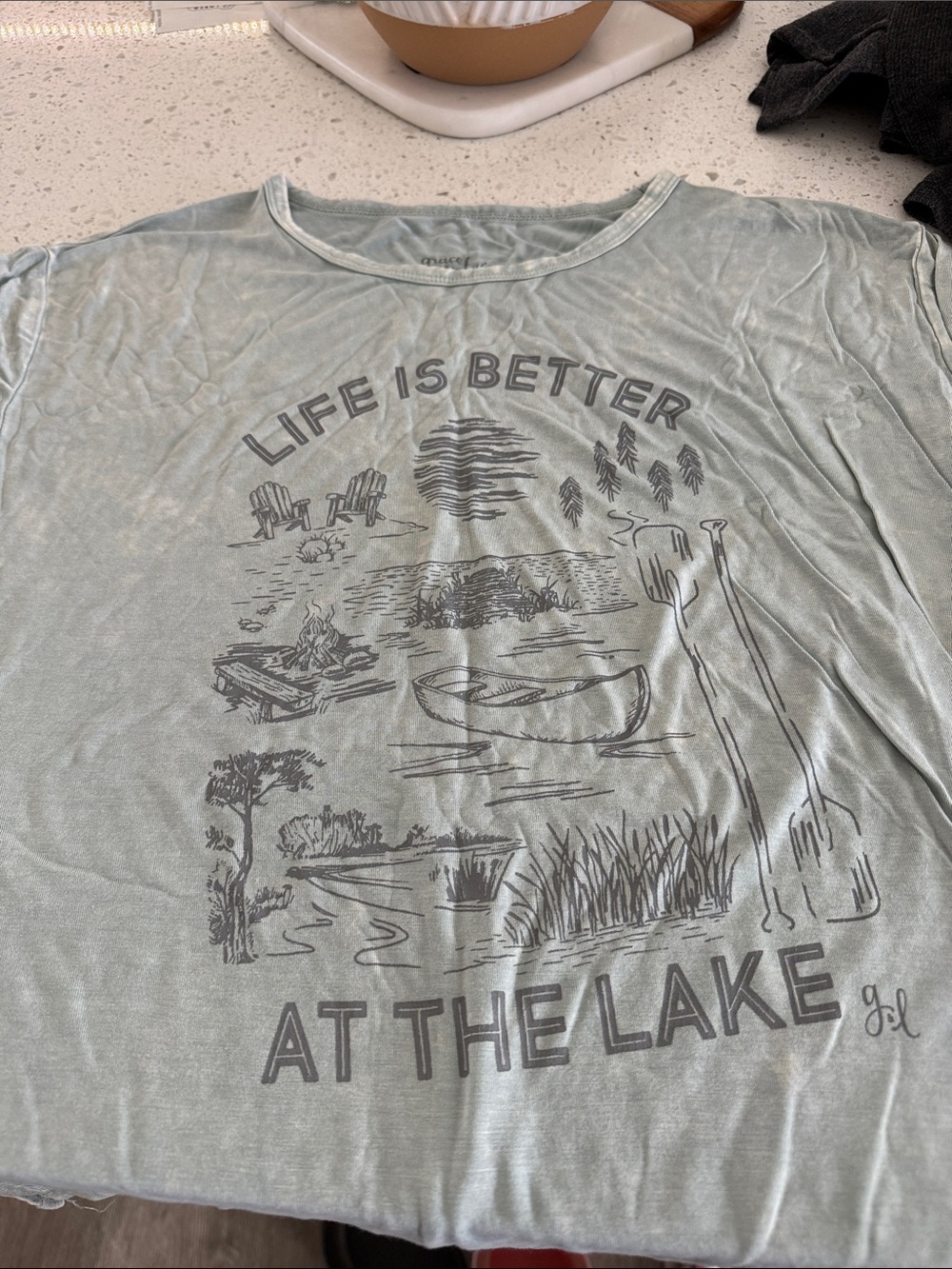 Grace & Lace Sage Green 'Life Is Better At The Lake' Graphic Tee